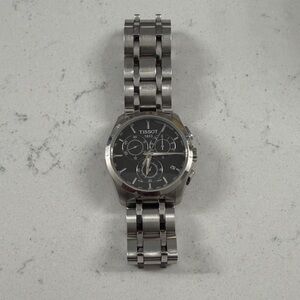 Tissot Black Dial Silver Band Watch